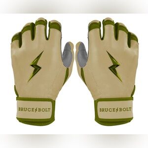 NWT Bruce Bolt Patriot Series Short Cuff Batting Gloves - Military Beige